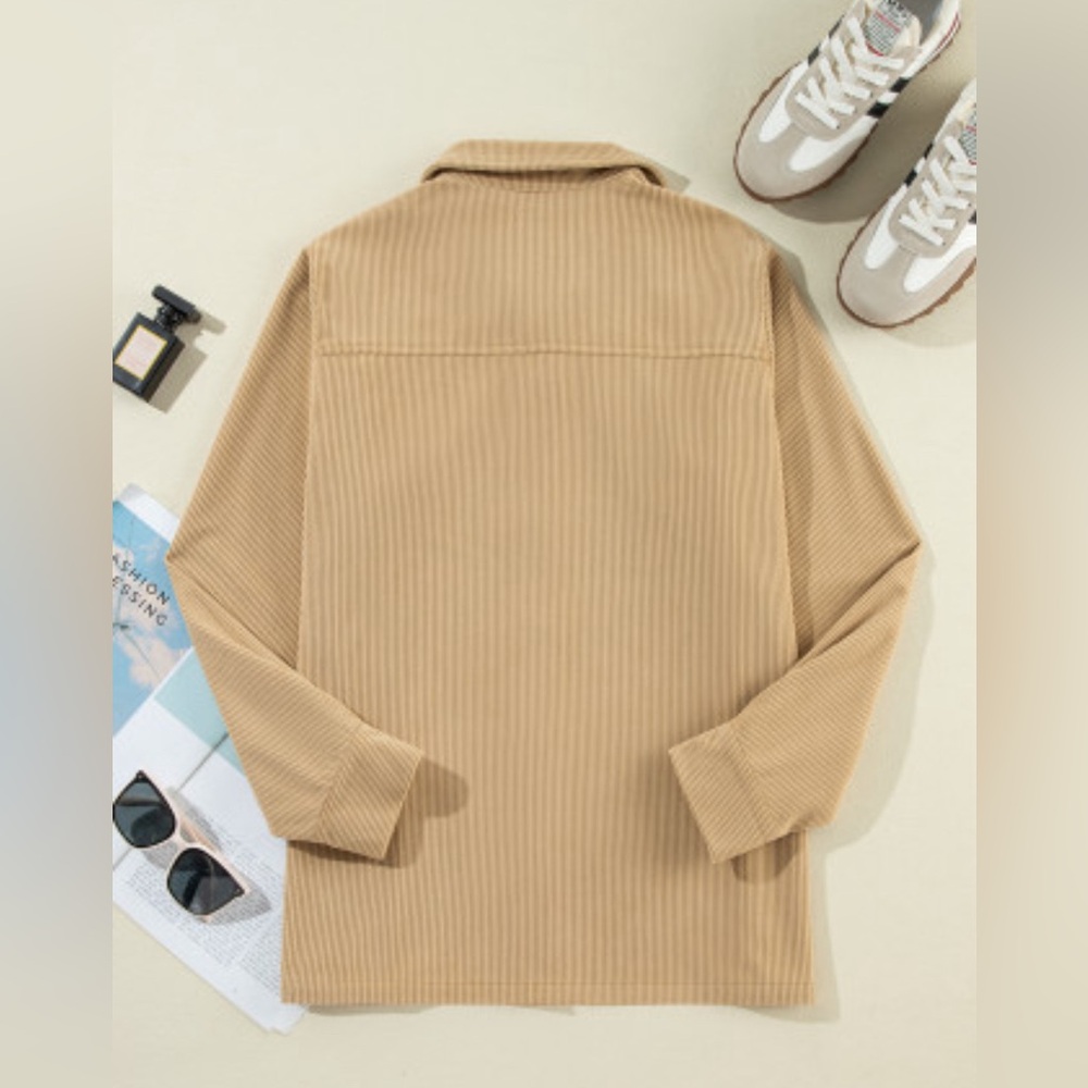 Jolie - ruffle pocket button up shacket - Picture 5 of 13